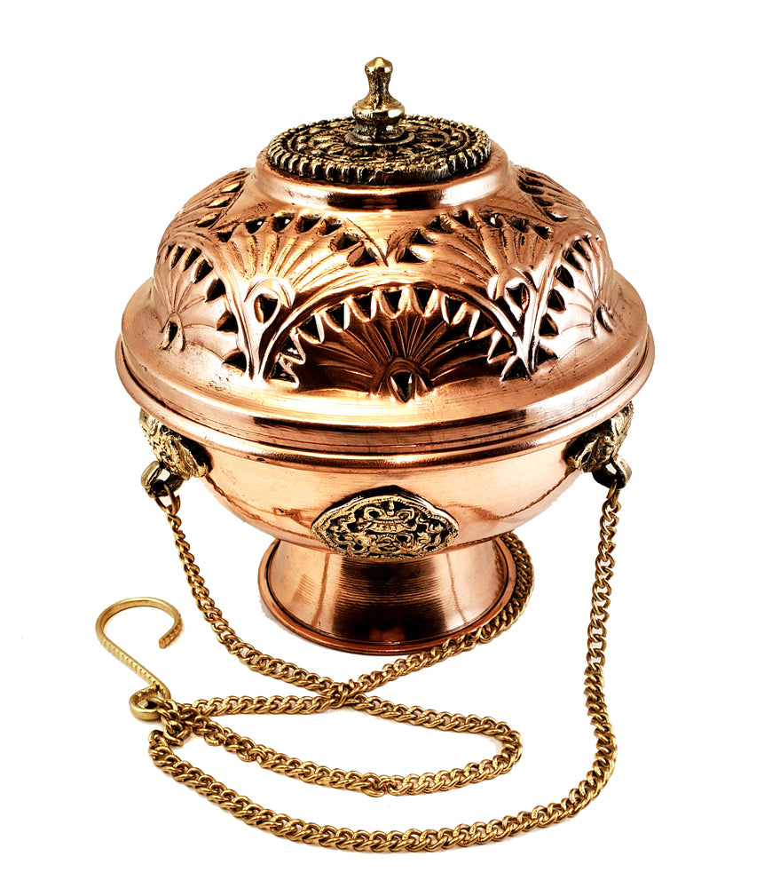 Tibetan Hanging Incense Burner - Copper & Brass