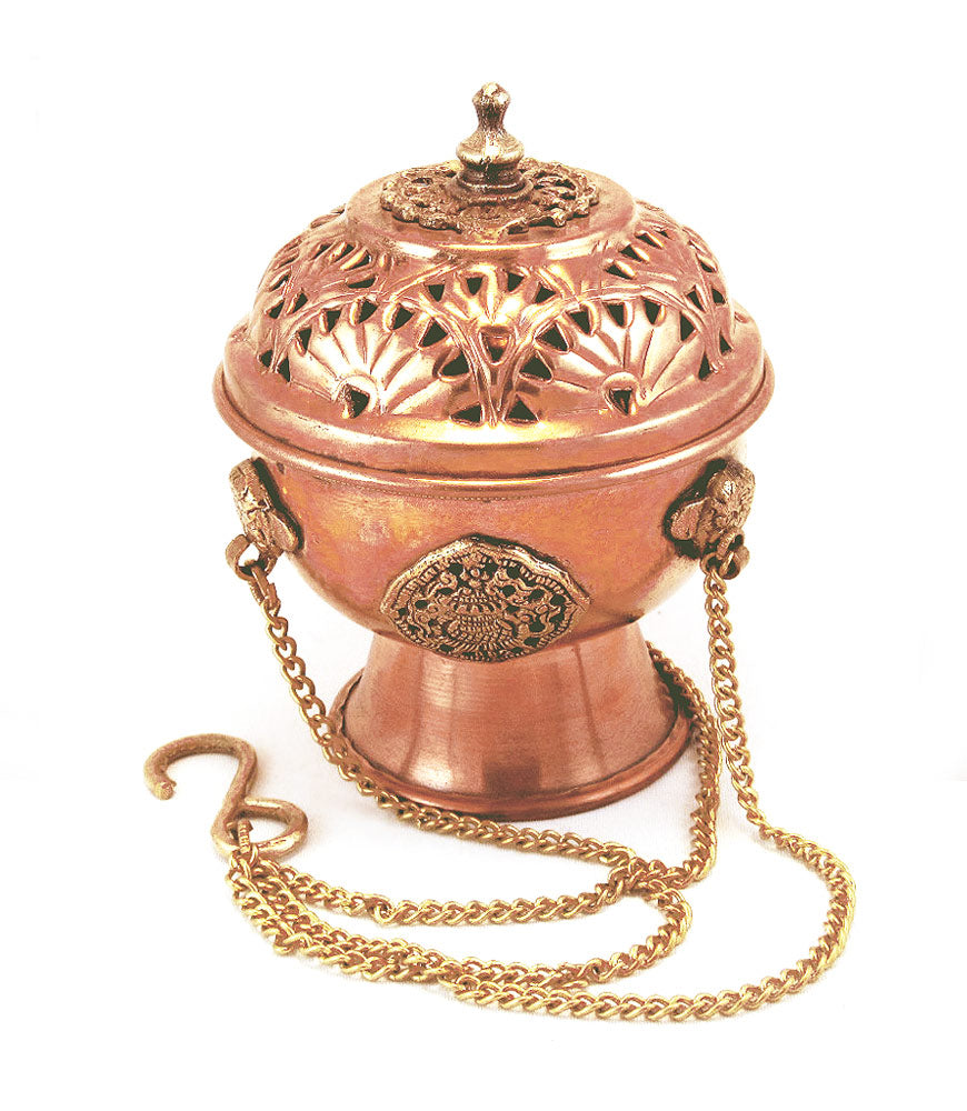 Tibetan Hanging Incense Burner - Copper & Brass